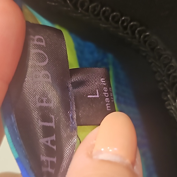 NWT Hale Bob | Blue & Green Print Silk Mid Length Dress with sleeves | La… - Picture 11 of 11